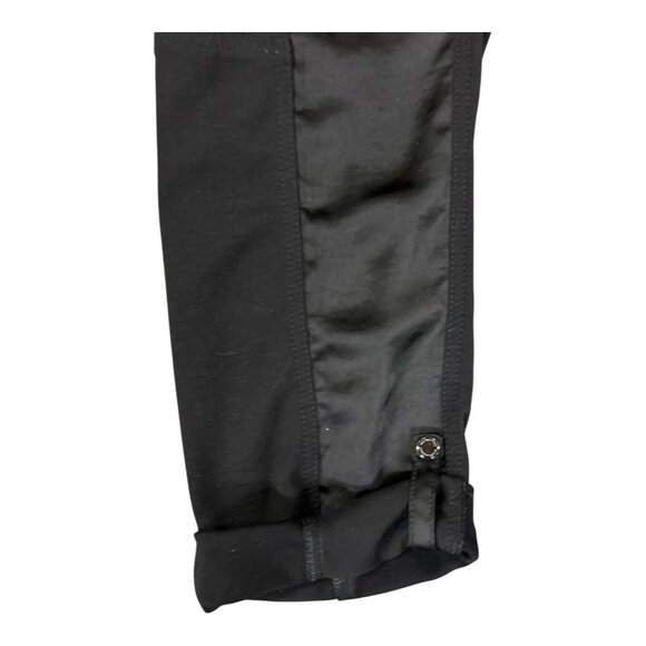 WHITE HOUSE BLACK MARKET Womens Black Satin Patchwork The Straight Crop Pants 6L - Picture 9 of 16